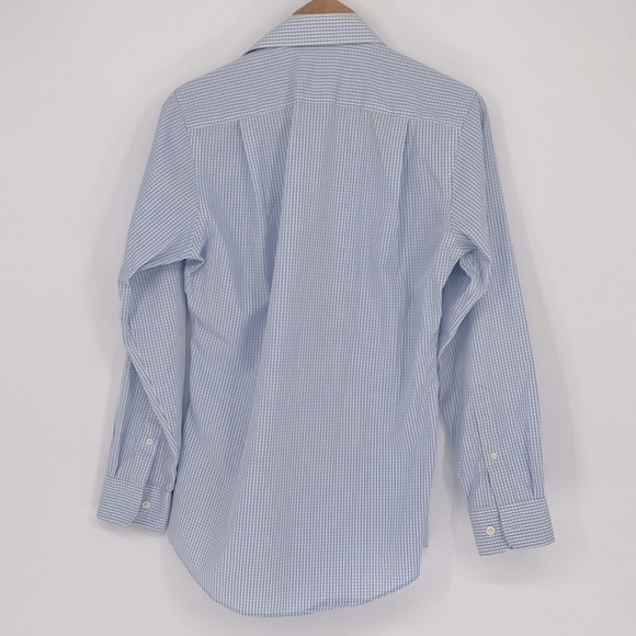 Pronto Uomo Slim Fit Long Sleeve Dress Shirt Blue White Mens Size 32/33 14-1/2 - Picture 8 of 8